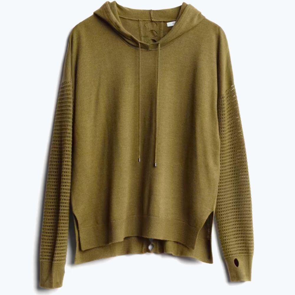 Stitches & Stripes Antara Crochet Sleeve Hooded Sweater